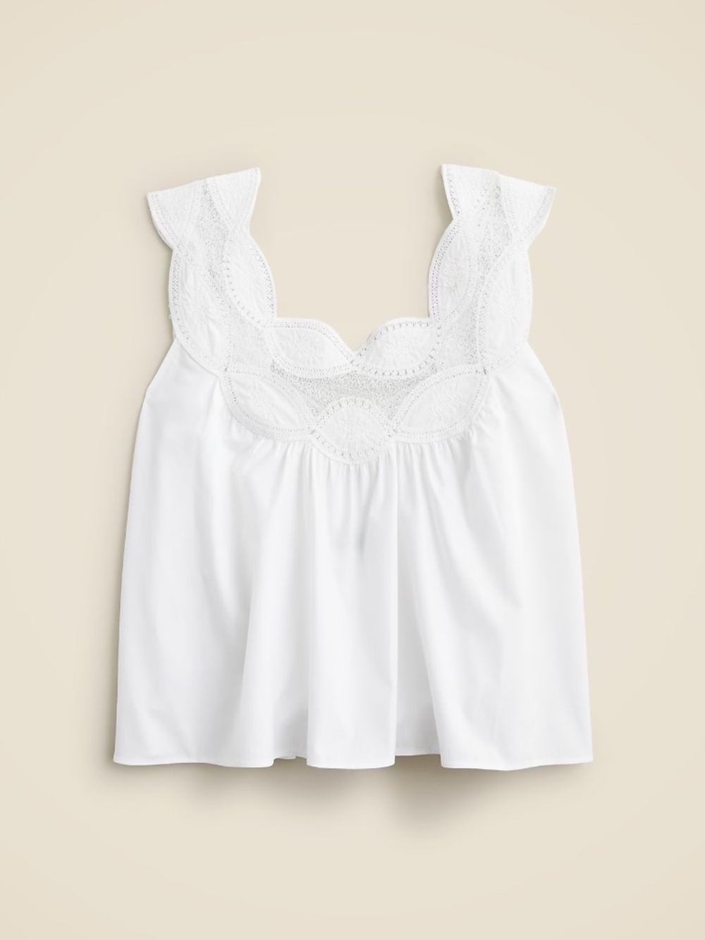 J. Crew Swingy lace top in white, size XS